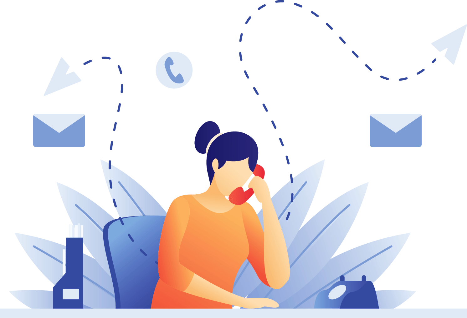 Contact support team interaction vector artwork layer