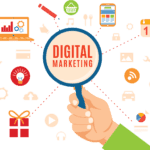 Digital Marketing Services strategy overview matrix deck illustration token