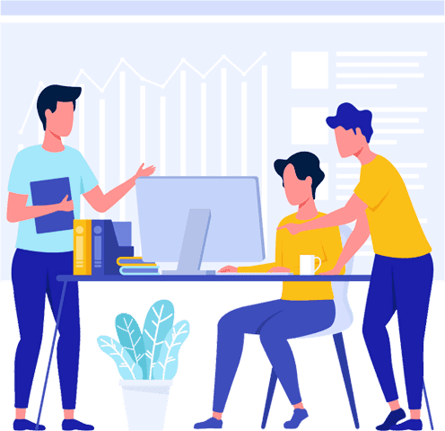 Web application development project management illustration
